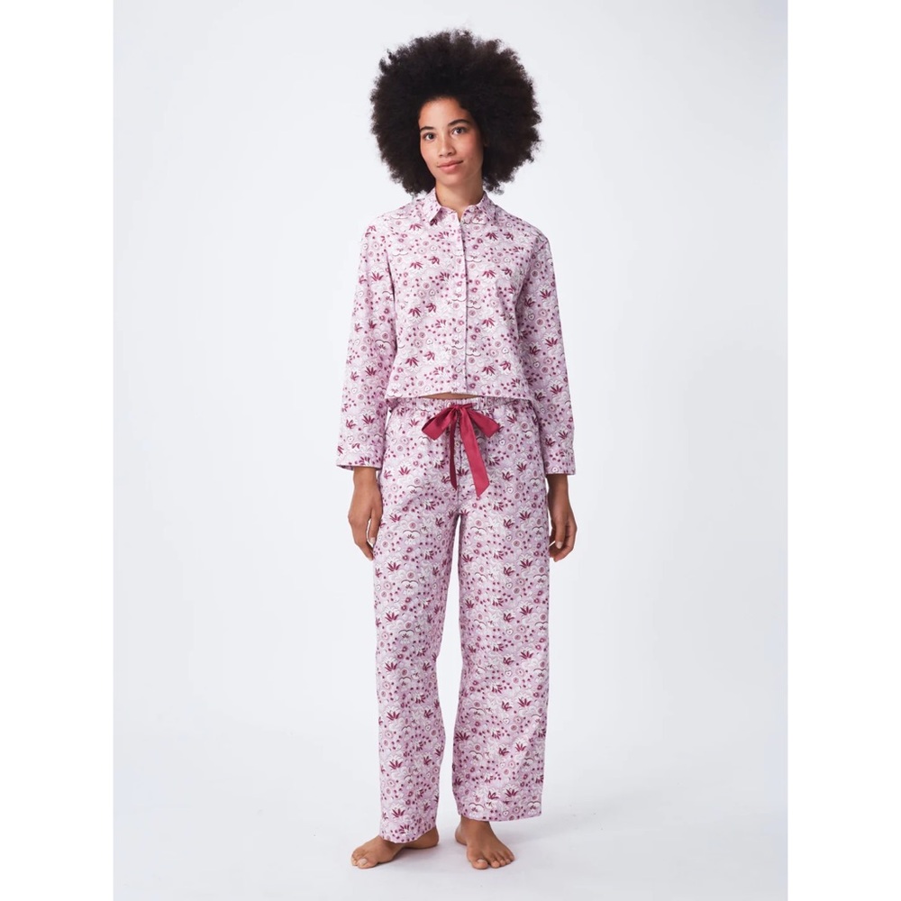 For Days Pajama Set Organic Cotton Poplin Printed Long Sleeve Top Pants Size XL - Picture 8 of 8